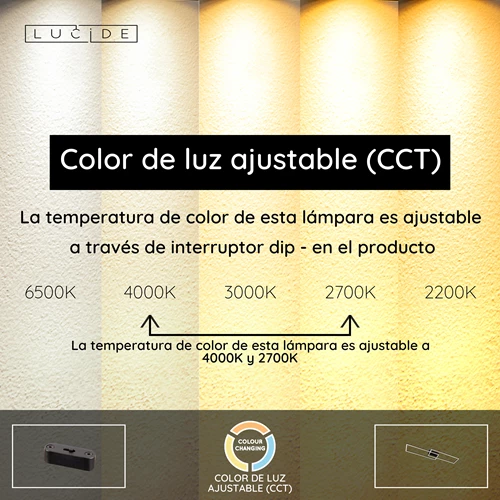 Lucide ARIANNE - Lámpara de techo - LED - CCT - 1x23W 2700K/4000K - Negro - USP